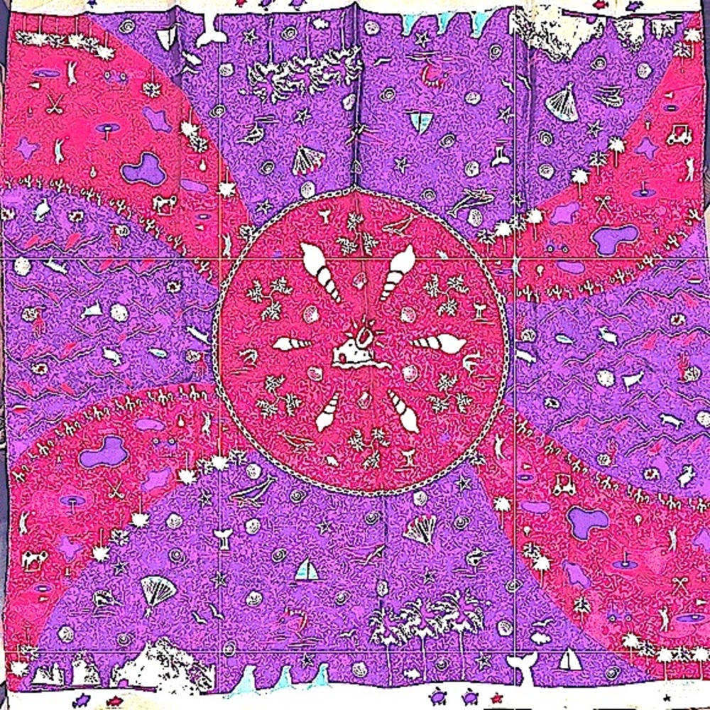 Vintage Pineda Covalin Silk Print Scarf